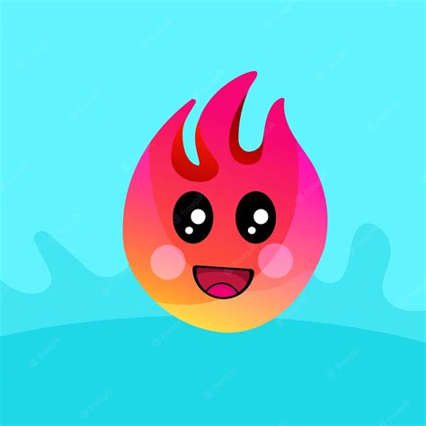 Premium Vector Cute Happy Fire Emoji Vector Download