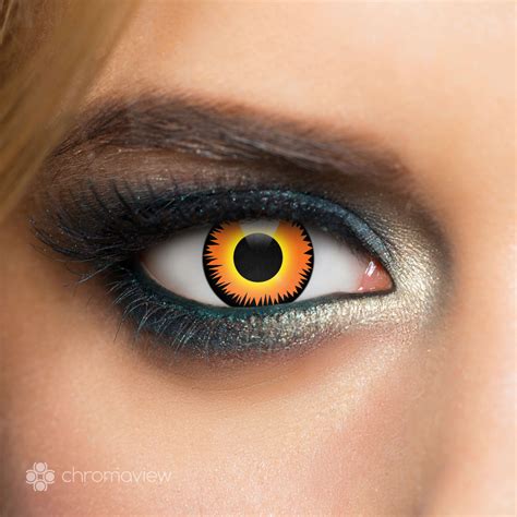 Werewolf Orange Coloured Contact Lenses 30 Day Centre Of Attention