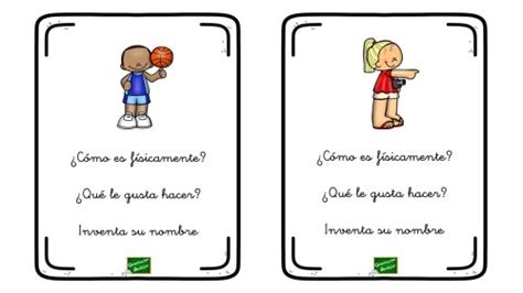 Tarjetas Descripciones De Niños