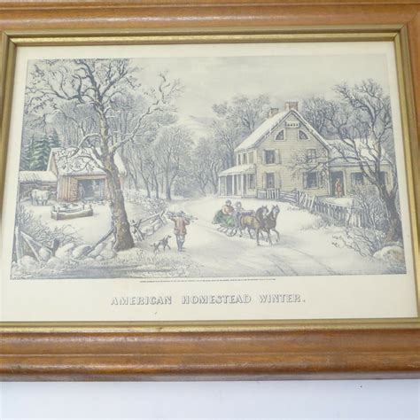 Antique Currier And Ives Lithograph American Homestead Spring Summer