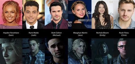 Side By Side Comparison Of The Voice Actors Of Until Dawn With Their