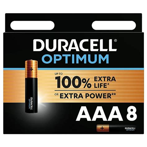 Duracell Optimum Alkaline Aaa Batteries Pack Of 8 Home George At Asda