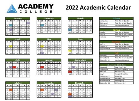 Calendar - Academy College