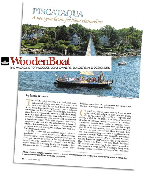 Wooden Boat Magazine Tells The Story Of The New Piscataqua Gundalow