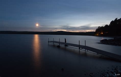 Magaguadavic Lake Dock In Moonlight Mag Hood Flickr