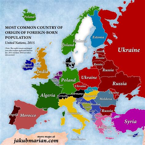 Most Common Nation Of Origin Of Immigrants In Maps On The Web