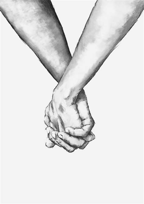 Holding Hands Poster How To Draw Hands Holding Hands Drawing Black