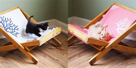 Handcrafted Wood Tents And Beach Chairs For Cats And Kittens From The