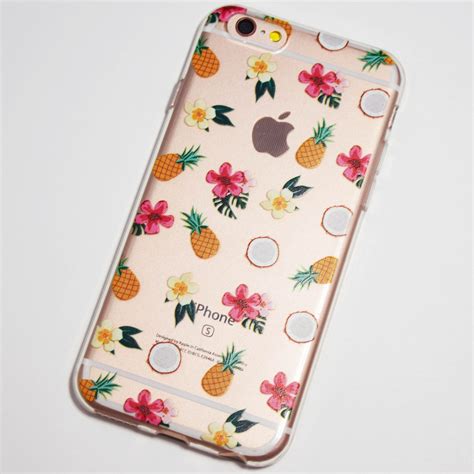 Coconuts Pineapples And Flowers Iphone 6 6s Soft Clear Case