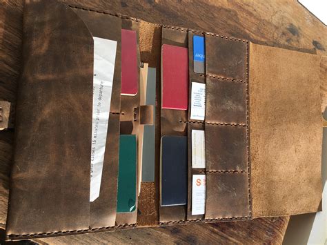 Leather Document Wallet Handmade Leather Large Trifold Travel Wallet