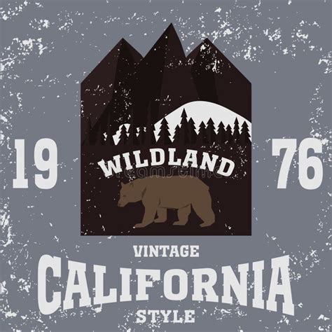 California Vintage Style Stock Vector Illustration Of Mountain 90730186