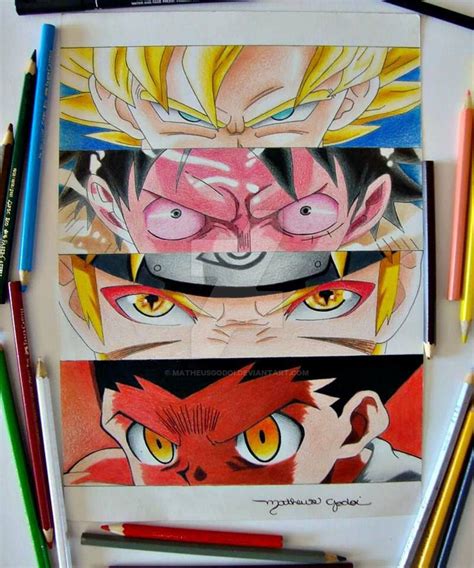 Goku Luffy Naruto And Gon Eyes By Matheusgodoi On Deviantart