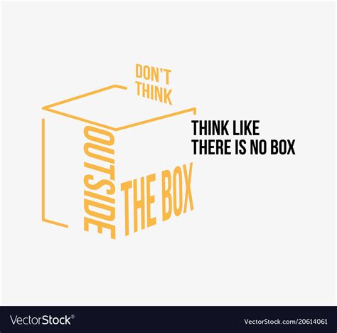 Do Not Think Outside Box Poster Royalty Free Vector Image