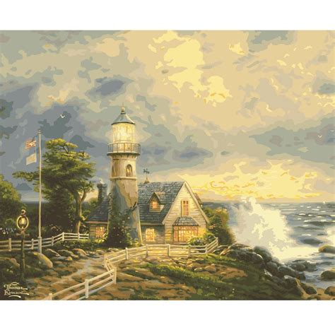 Plaid Thomas Kinkade A Light In The Storm Extra Large Paint By Numbers
