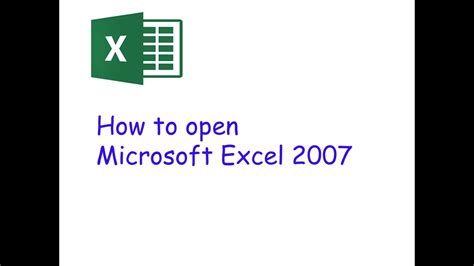 How To Open Microsoft Excelexcel 2007microsoft Excel Open गर्ने