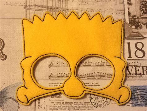 Bart Inspired The Simpsons Mask ITH Project In The Hoop Etsy Homemade