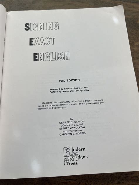 Signing Exact English 1980 Edition Gustason Sign Language Vocabulary