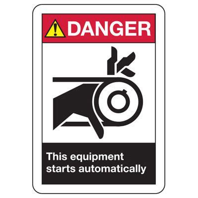Ansi Z Safety Signs Equipment Starts Danger Signs Seton