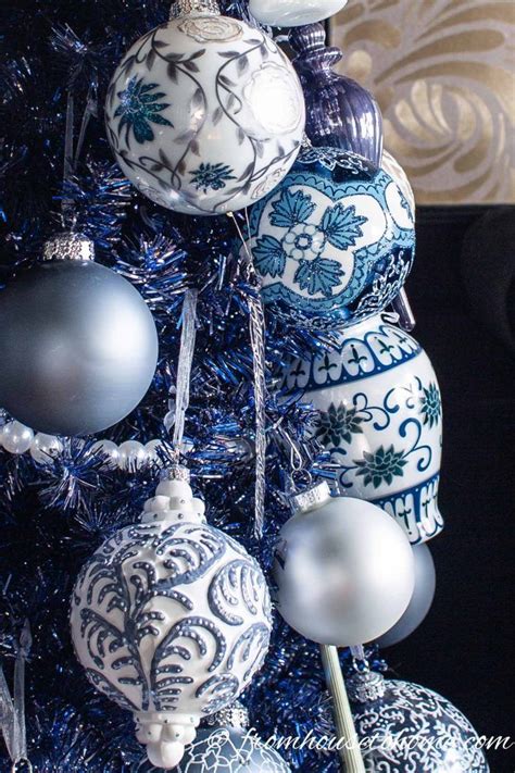 Beautiful blue christmas tree decorations