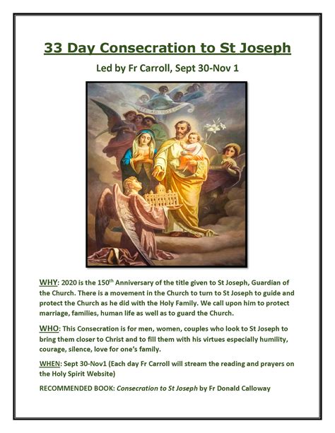 33 Day Consecration To St Joseph Flyer 1 Holy Spirit Parish