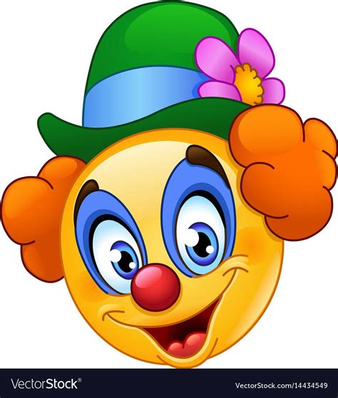 Clown Emoticon Royalty Free Vector Image Vectorstock Smiley Emoji