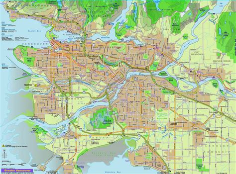 Free Printable Maps Map Of Vancouver Canada