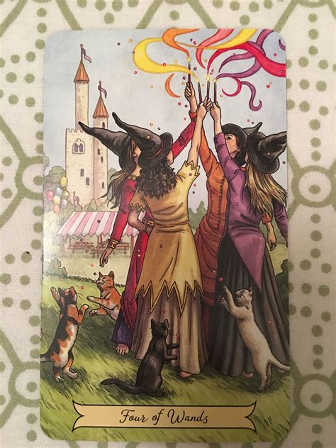 Everyday Witch Tarot 4 Of Wands Tarot Cards Art Wands Tarot Witch
