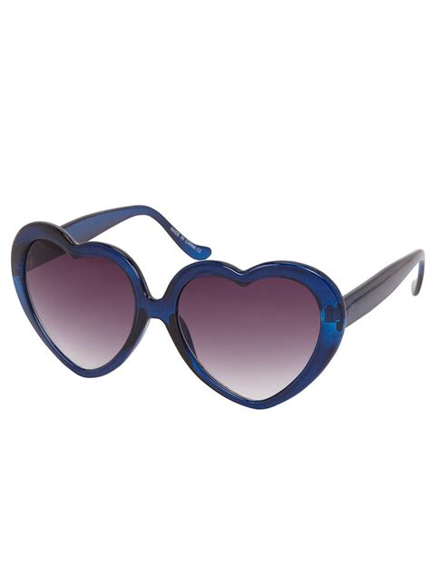 Blue Heart Sunglasses Heart Sunglasses Heart Glasses Plastic Sunglasses