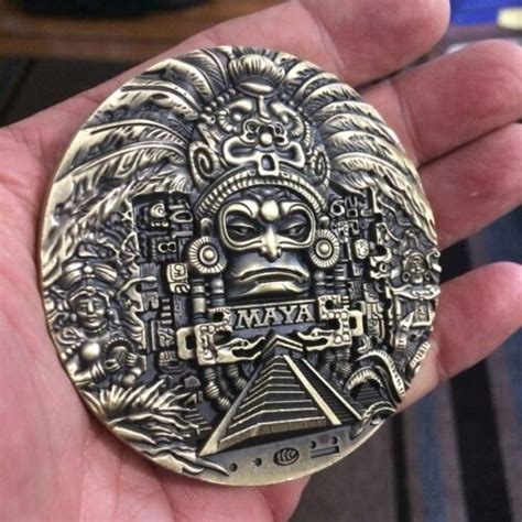 The Mayan Long Count Calendar Aztec 80mm Large Bronze Plated Souvenir