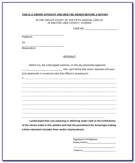 Affidavit actually acts as evidence in court and can be held by the declarant depending on his/her personal knowledge. Blank Affidavit Form Free | vincegray2014