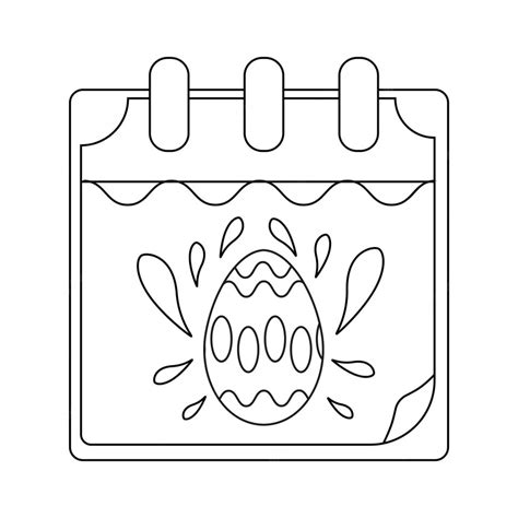 Premium Vector Easter Calendar With Egg And Ornament Line Art Vector