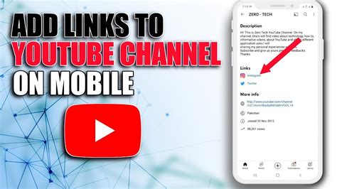 How To Add Links To Youtube Channel On Mobile Youtube