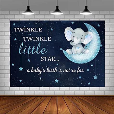 Boy Elephant Baby Shower Photo Backdrop Bluetwinkle Twinkle Little Star