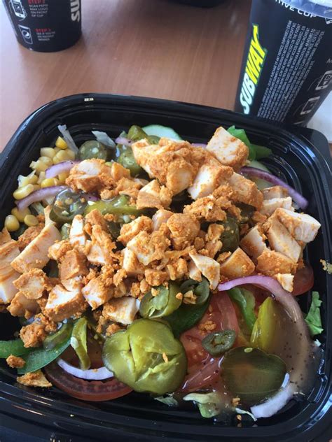 The most important part of a sandwich—the thing that separates a sandwich from a salad—is the bread. Subway chicken tikka salad bowl no... - My world of ...