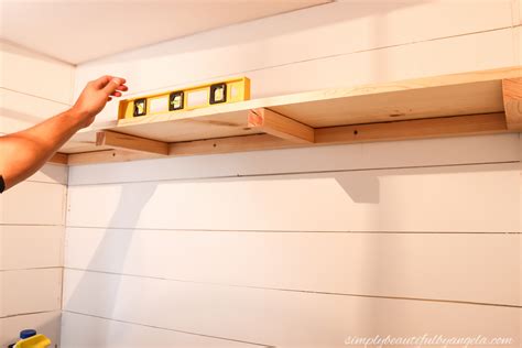 Simple diy floating shelf grab pieces of solid wood, 6mm thread bar, 6mm nuts, and 6mm expansion bolts to make these diy wall shelves, will instantly grace up a wall or interior. DIY Rustic Farmhouse Laundry Room Shelves | Simply ...