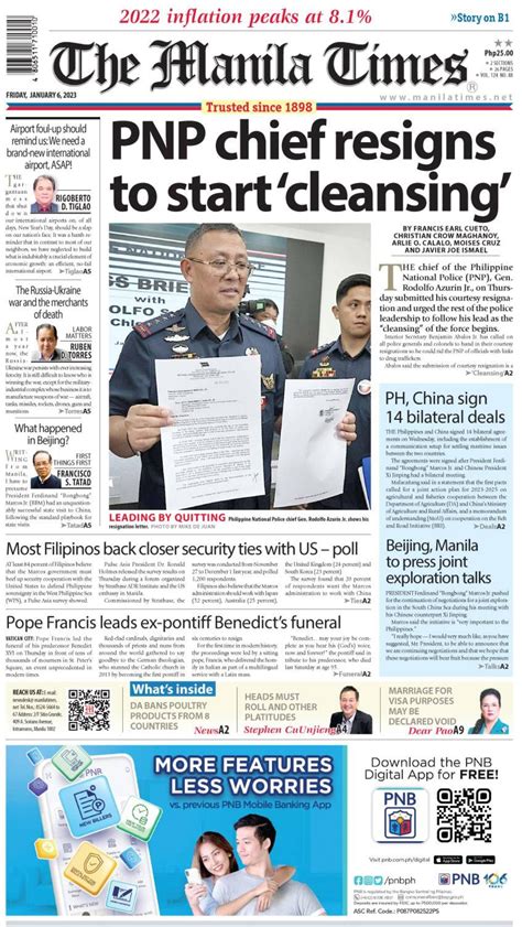 The Manila Times Frontpage Jan The Manila Times