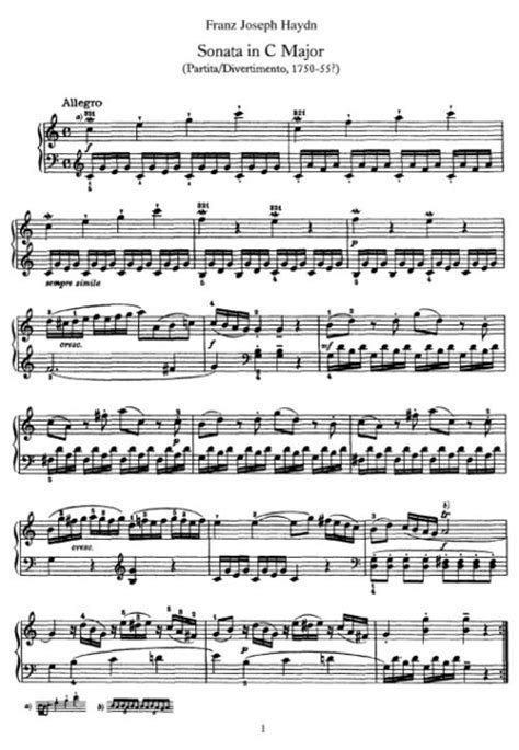 Haydn Keyboard Sheet Music For Piano Tradebit