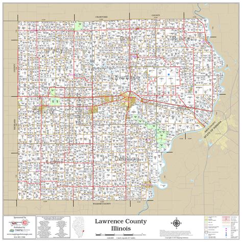 Lawrence County Illinois 2020 Wall Map Mapping Solutions