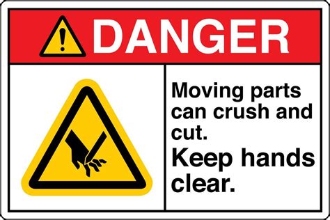 Safety Sign Marking Label Symbol Pictogram Danger Moving Parts Can