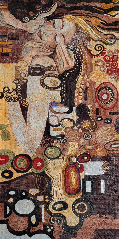 Gustav Klimt Kiss Mosaic Reproduction Klimt Klimt Art Art