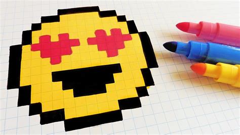 Handmade Pixel Art How To Draw Emoji Pixelart Youtube Pixel Art Facile