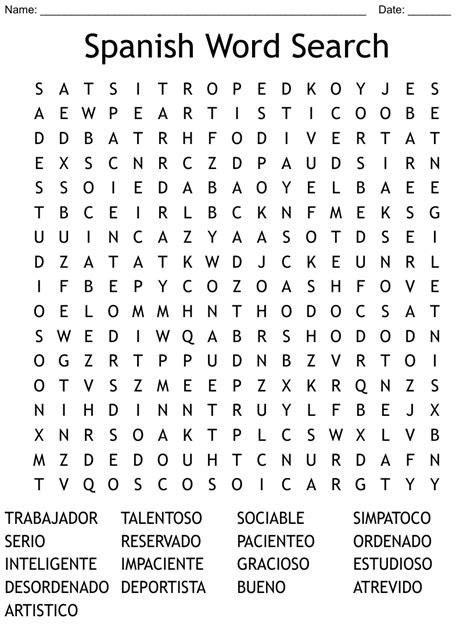 Spanish Word Search Wordmint