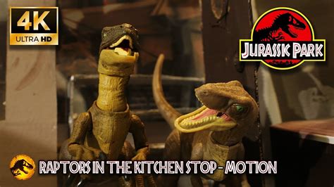 Jurassic Park Stop Motion Raptors In The Kitchen Scene 4k Youtube