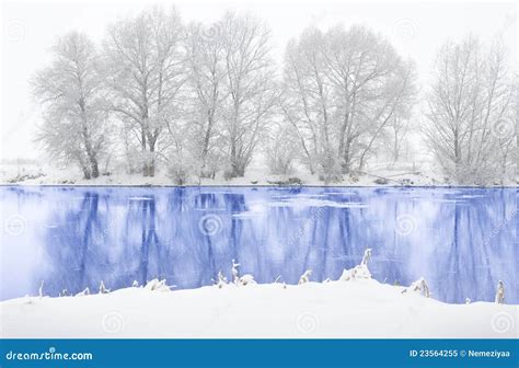 Frozen River Stock Image Image Of Frost Landscape Branch 23564255