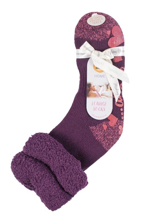 Ladies 1 Pair Heat Holders Lounge Feather Top Socks From Sockshop