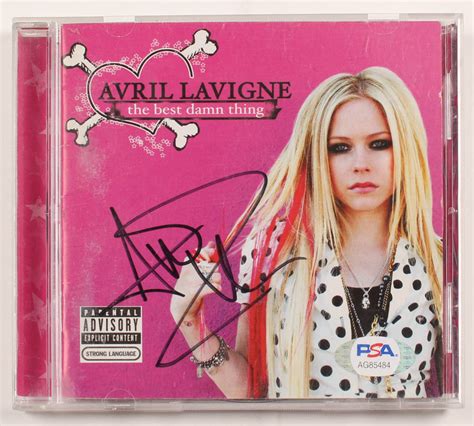 Avril Lavigne Signed The Best Damn Thing Cd Cover Psa