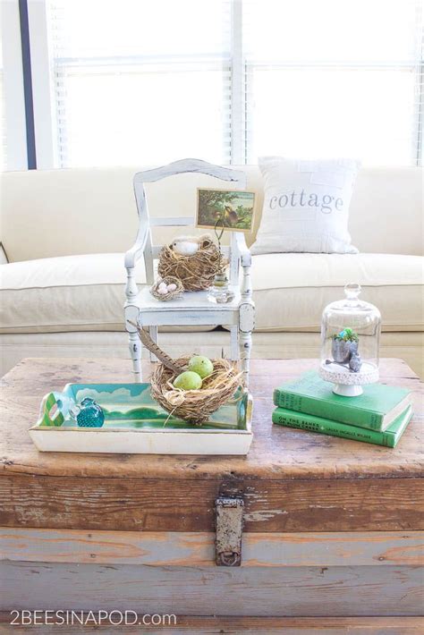 Spring Coffee Table Vignette With Nests 2 Bees In A Pod Coffee Table