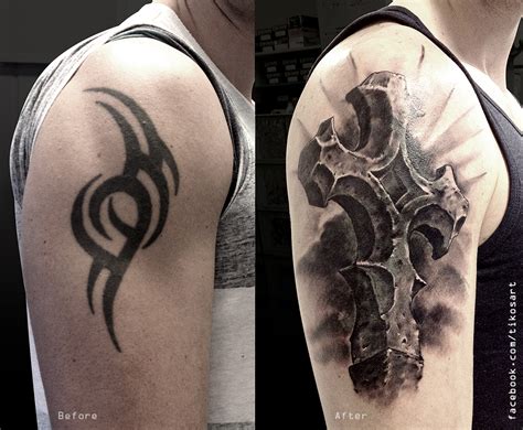 Cross tattoos to show your allegiance to god and your own internal strength. Cover-up with a cross by tikos on DeviantArt