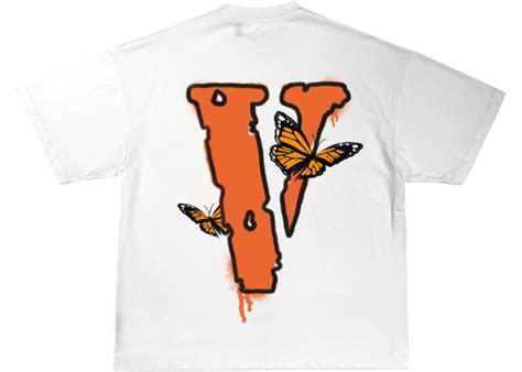 Juice Wrld X Vlone Butterfly T Shirt White Shirts White Vlone Logo