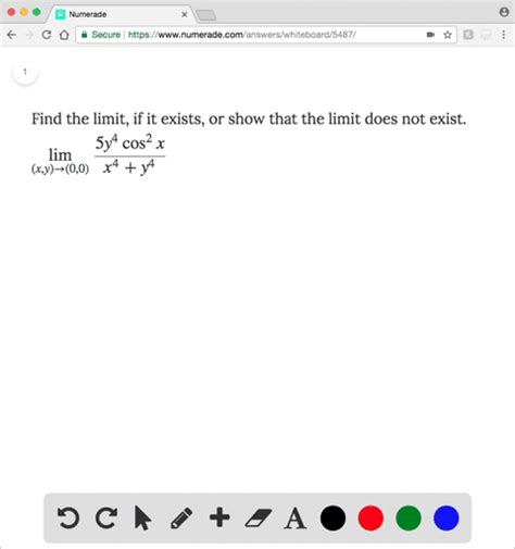 solved find the limit if it exists or show that the limit does not exist lim x y → 0 0 5y